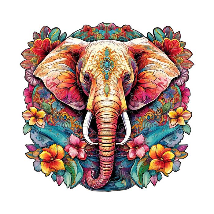 Elephant and Flowers - 200